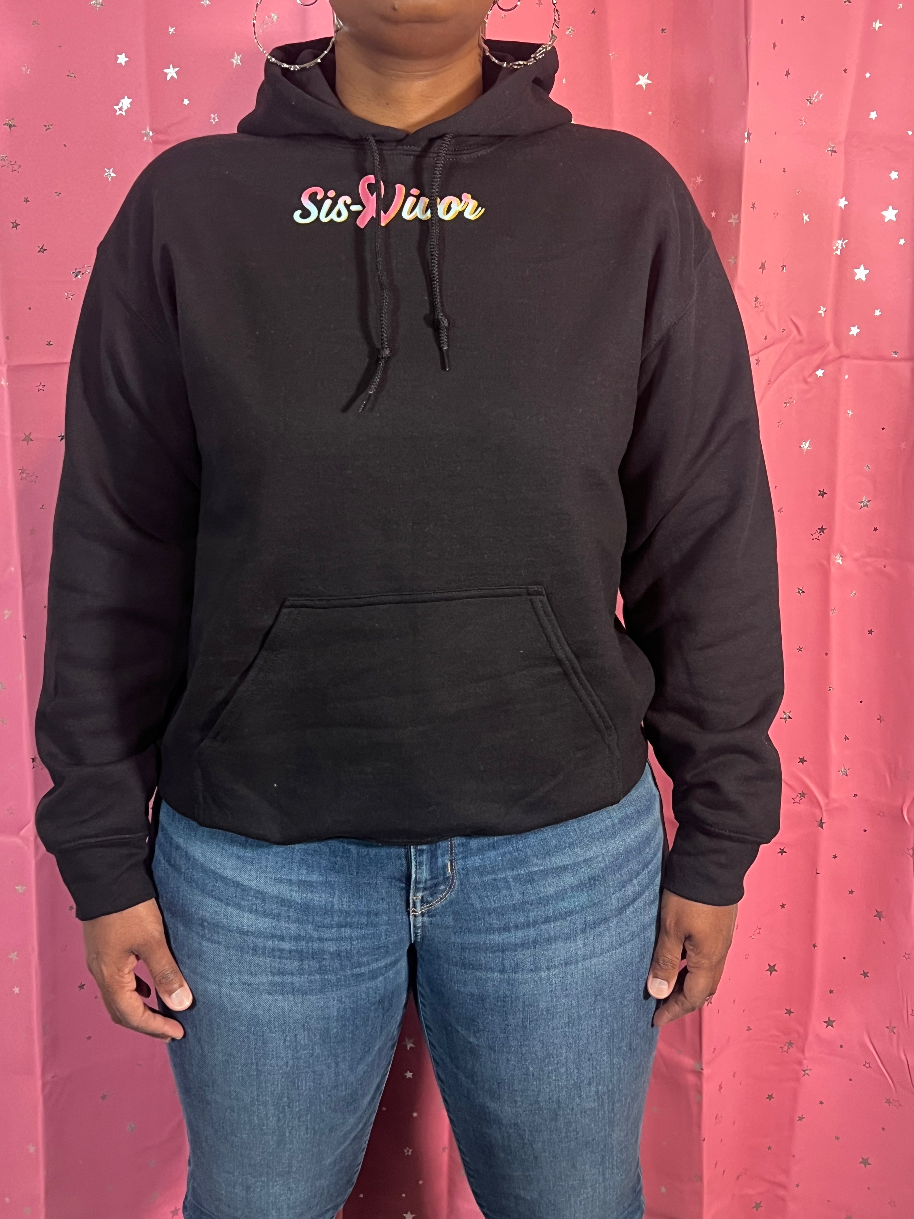 Sis-Vivor Black Hoodie Middle Logo