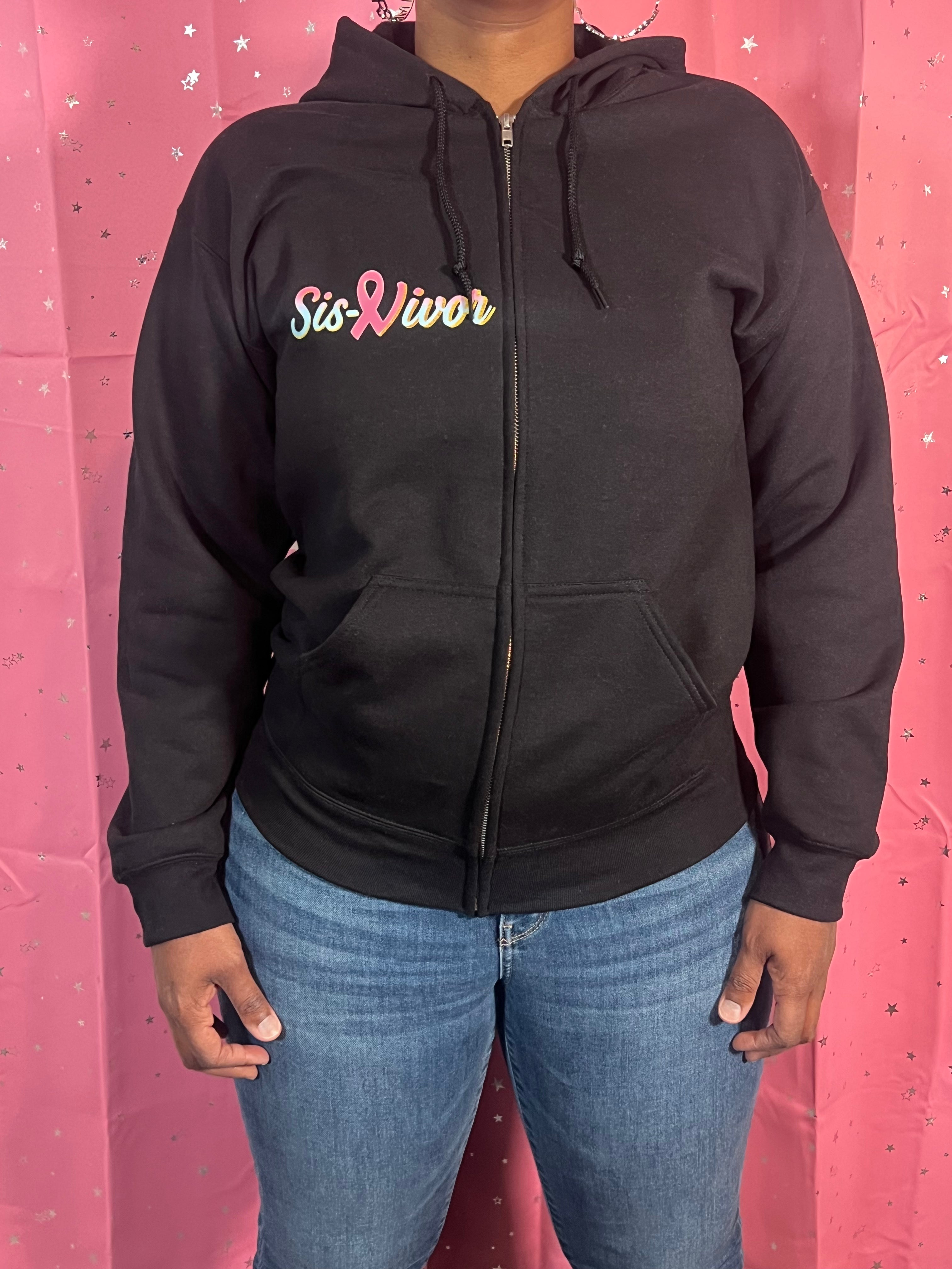 Sis-Vivor Side Logo Zip Hoodie Black